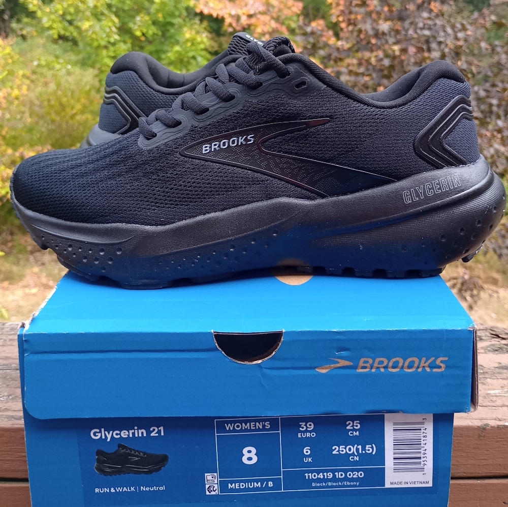 BROOKS "GLYCERIN" RUN & WALK BRAND NEW WMNS SZ 8 MEDIUM BLACK SOLD SOLD SOLD📦⚠️